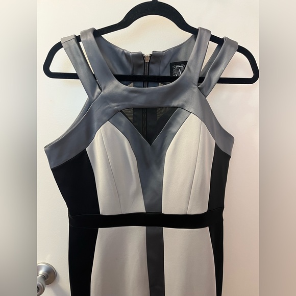 Jax Gray and Black Colorblock Midi Dress EUC Size 10 EUC PTP 18 - Picture 3 of 8